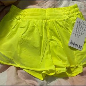 Rare LuLuLemon Hottie Hot Highlighter Yellow Short